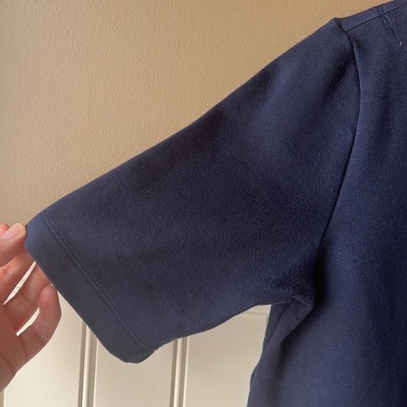 GAP Navy Blue Boatneck Zip Back Blouse Top Size xs - Picture 4 of 10